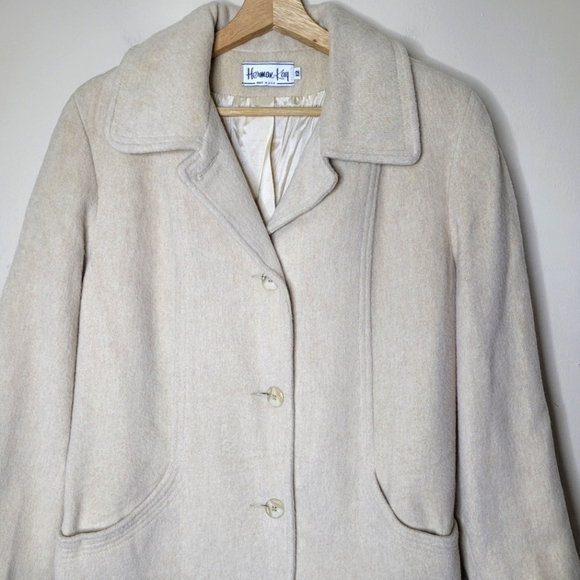 VTG Herman Kay Wool Car Coat Size 12 Made in USA Classic 3-Button Lined - Picture 3 of 11